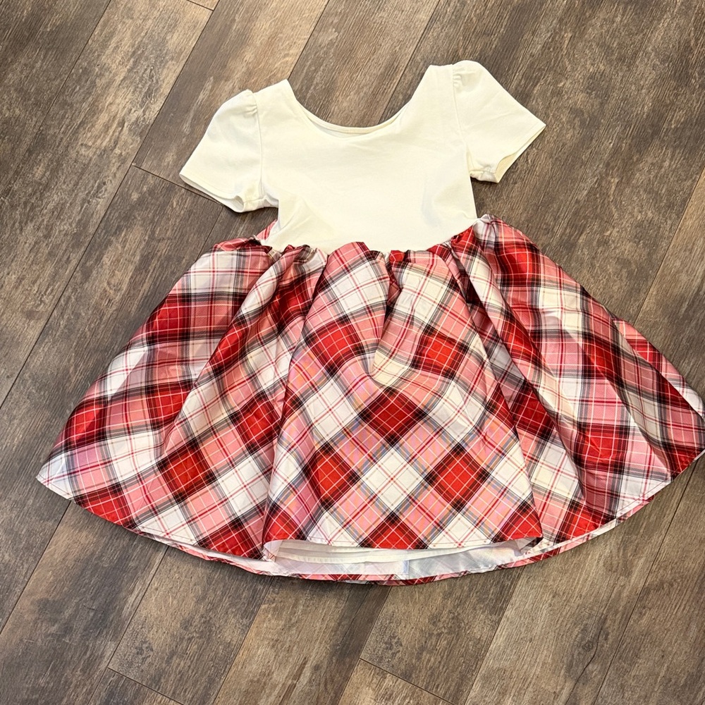 H&M Cream Top with Red Plaid Skirt Kids Dress - Picture 9 of 10